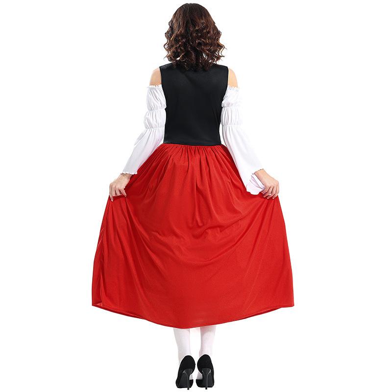 Medieval Farm Maid Outfit Munich Oktoberfest Dress Halloween Parent Child Adult Performance Costume