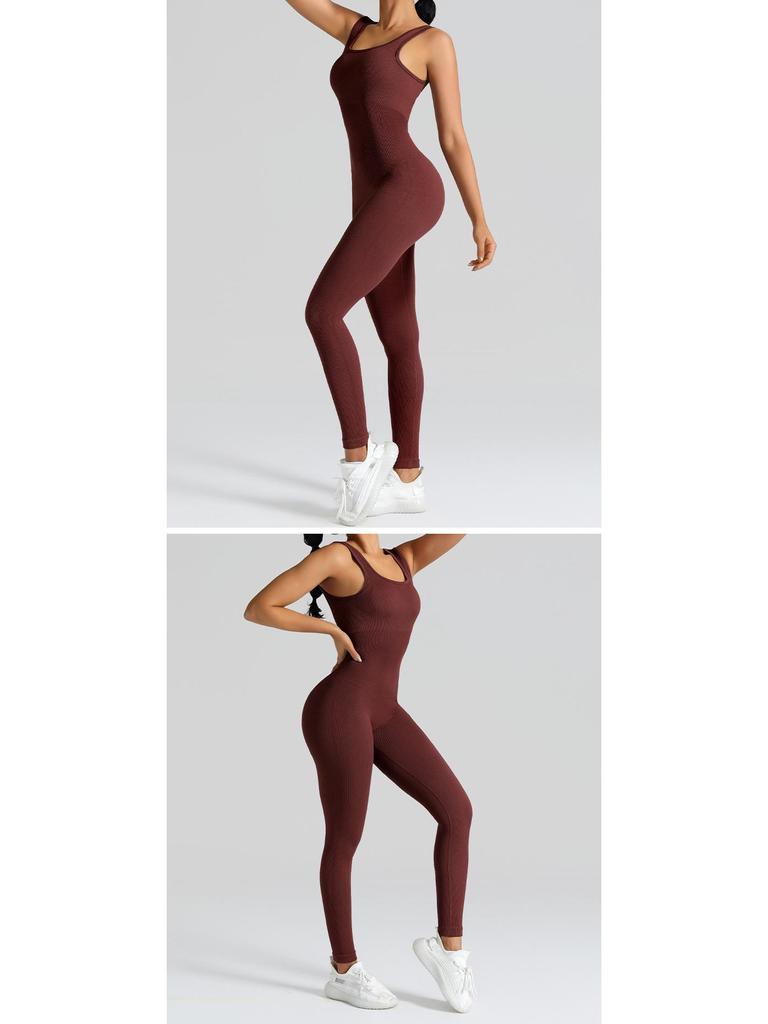 Seamless Outdoor Knit Yoga Jumpsuit - One-Piece Sport & Fitness Wear