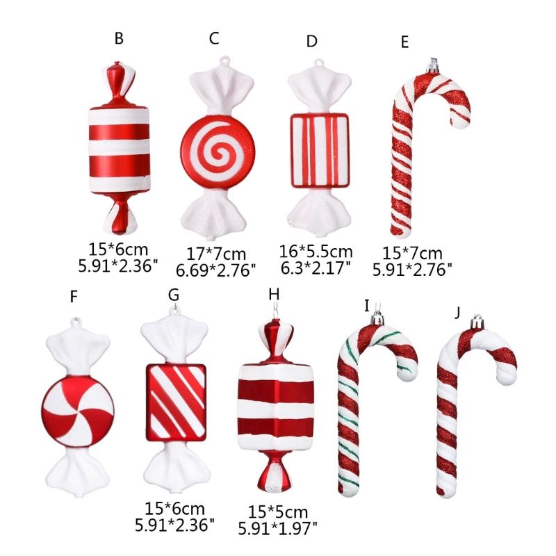 Christmas Candy Red White Decorative Pendant Charm Ornament Supplies for Tree Festival Party Decoration Gift Supplies