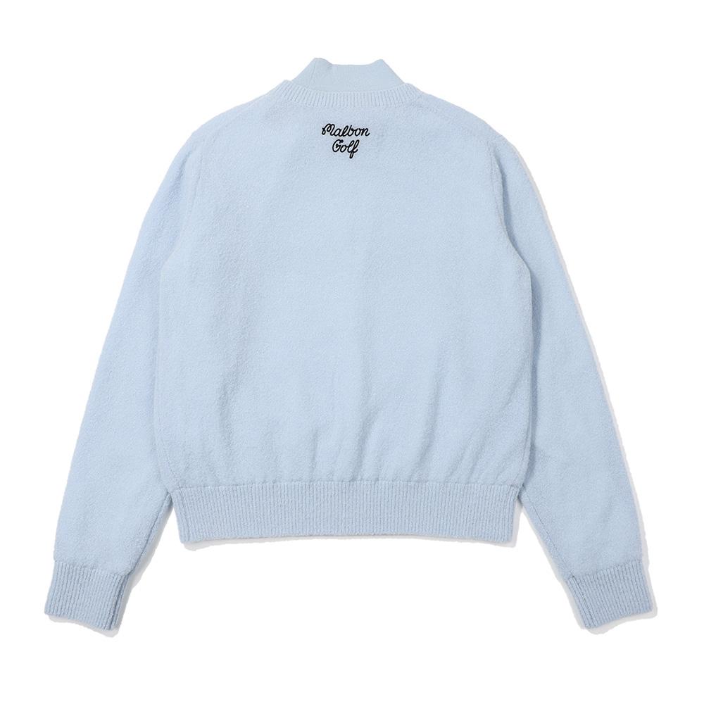 MALBON GOLF Mock Neck Windproof Sweater Sky Blue (Woman)