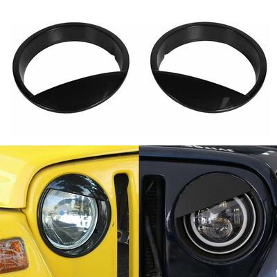Araba Ön Lamba Far Kaputları Dekorasyon Kapak Trim İçin Jeep Wrangler TJ 1997-2007 Oto Stil Dış Aksesuarlar