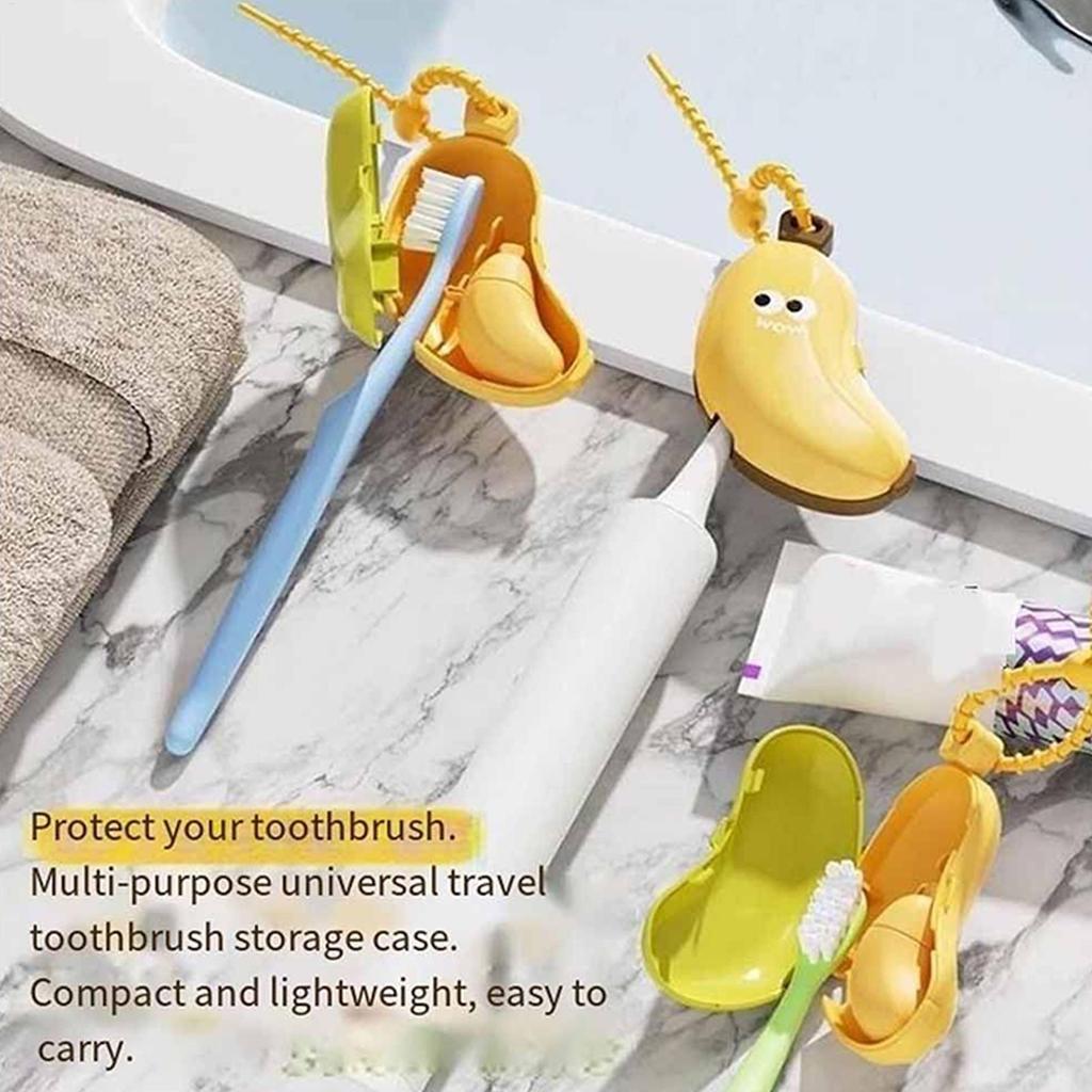 Cute Banana Toothbrush Cover Dustproof Protective Case for Kids Adults Travel Home Daily Use Portable Hygienic Storage Box