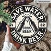 2D Flat 1pc, 8x8 In, Vintage Retro Aluminum Metal Sign - Drink Beer Wall Art Signs & Plaques, No Electricity Needed for Outdoor Garden, Patio, Office