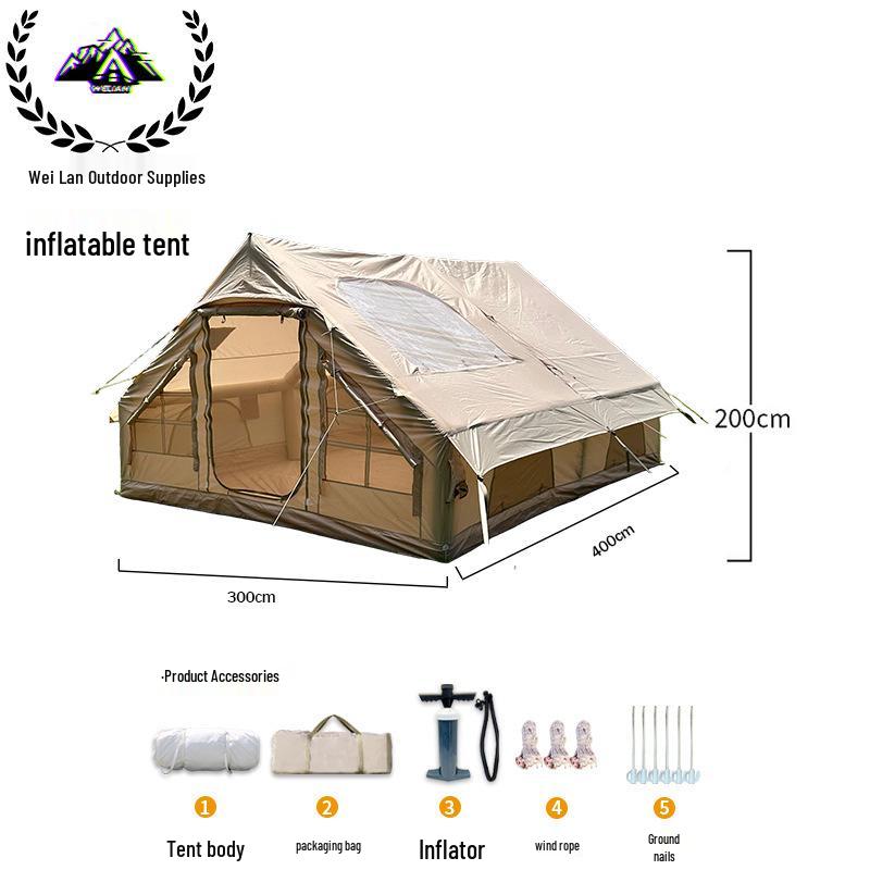 Inflatable One-Piece Tent: Windproof & Rainproof, Portable Oxford Cloth for Outdoor Camping