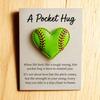 Love Heart Golf Pocket Hug with Positive Card Emotional Support Baseball Tennis Basketball Pocket Token Decoration Inspirational Gift