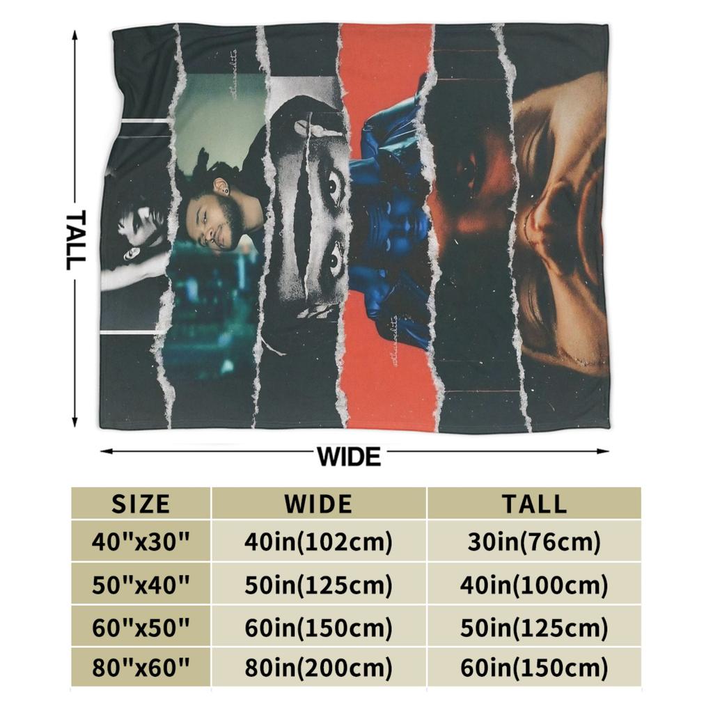 The Weeknds Rapper Singer Flannel Blanket New Album Hurry Up Tomorrow Warm Soft Throw Blanket for Bedspread Sofa Bed Cover