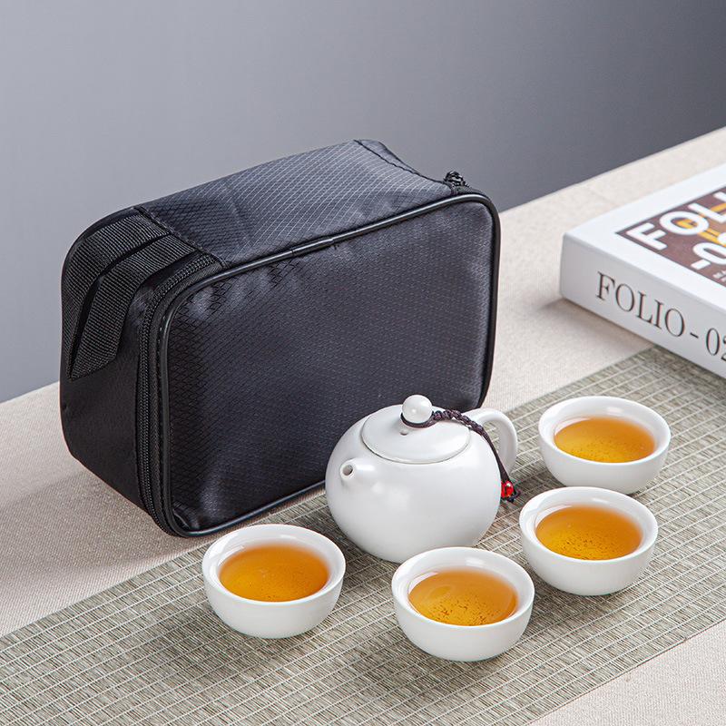Portable ceramic Xishi pot travel kung fu tea set real estate souvenir