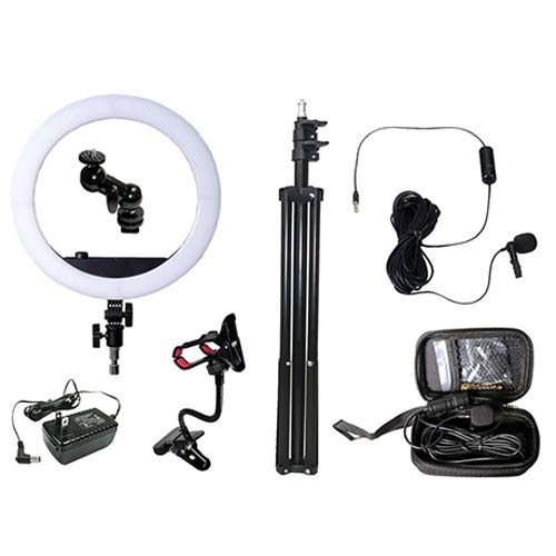 

Комплект для распределения видеосигнала LPL Beauty LED Ring Light с всенаправленным штыревым микрофоном L27859 VLR-VS3500K чёрный