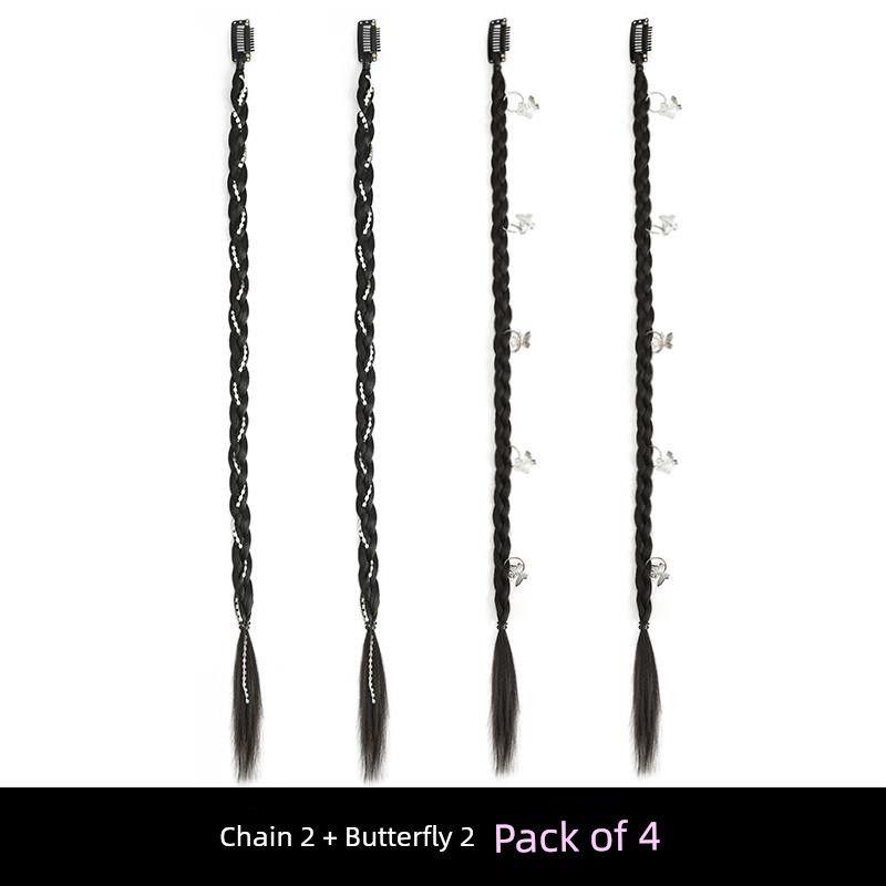 False Braids Children's Sexy Ponytail Cable Stitch Long Braid Hair Accessories Net Red Braid Buckle Dreadlocks Boxing Braid Modeling