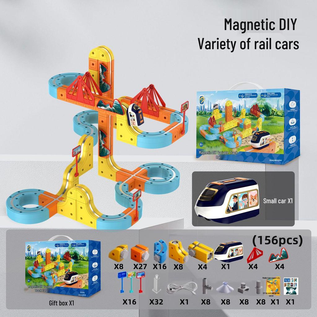 Electric Magnetic High-Speed Train Set for Kids - DIY Changeable Track Toy
