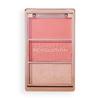 Revolution Blush Icon Palette- Authentic Peach | Cream‑Matte‑Shimmer Trio with Hyaluronic Hydration | Highly Pigmented & Buildable | Long‑Lasting F