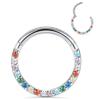16G Colored Cubic Zirconia Gold Plated G23 Titanium Piercing Body Jewelry Earrings Nose Rings for Women