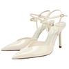 Zara Pu Elegant Fashionable Exquisite Open-Back Stiletto Heels 10Cm Women Heels White 12217510001