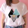 2021 Summer Women T -Shirt Geometry Printed Tshirts Casual Tops Tee Harajuku 90s Vintage White Tshirt Female Clothing