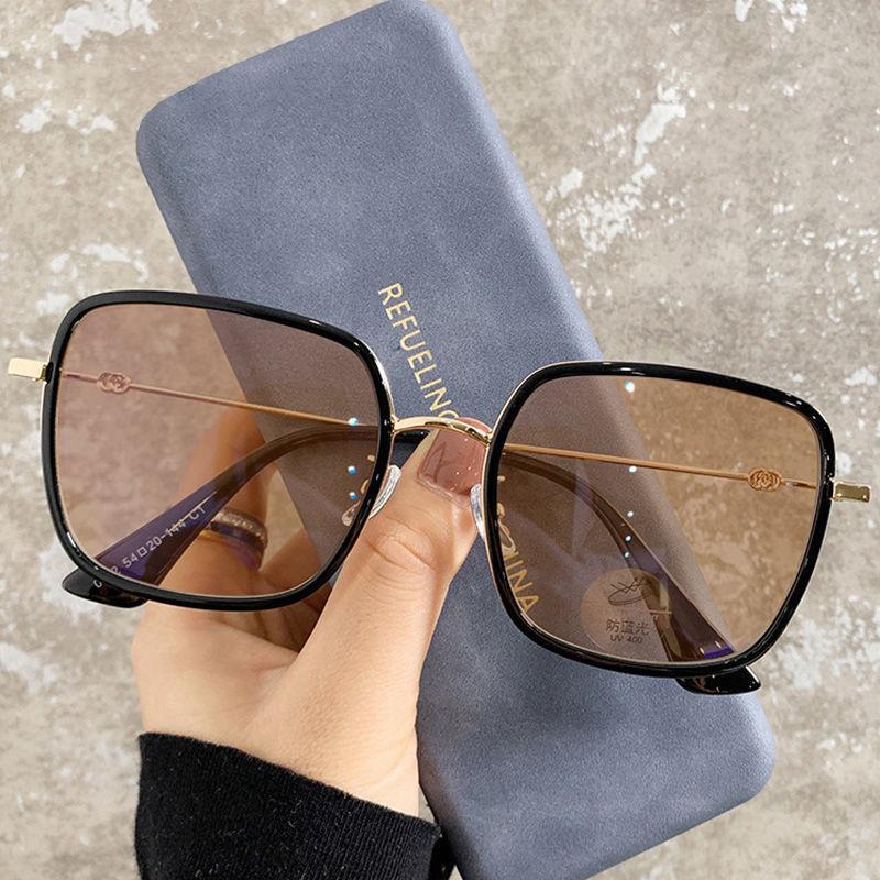 Quadratische photochrome Myopie-Brille Damen Mode Oversized Kurzsichtigkeit Brillen Klassischer Großer Rahmen Brillen 0 bis -600