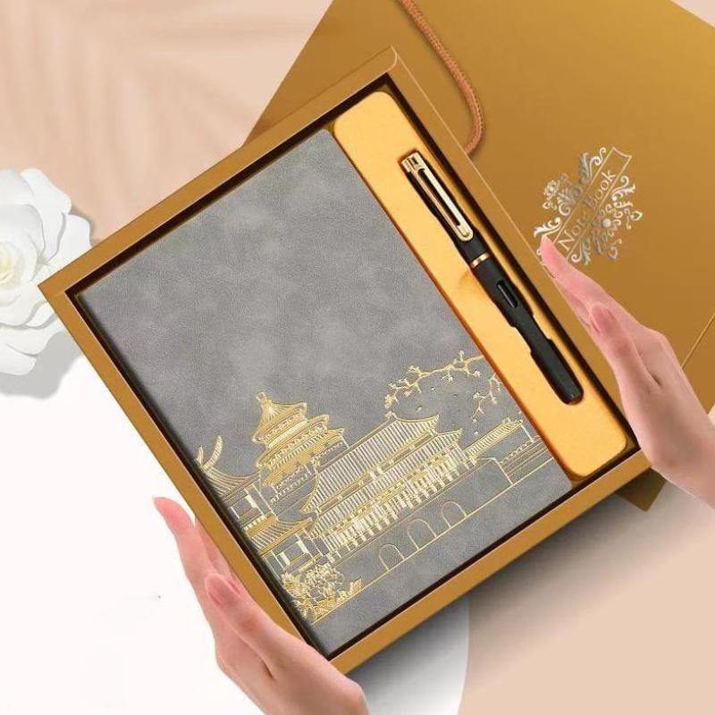 High-Value National Tide A5 Notebook Gift Box Set 2026 To Send Students Souvenirs National Style Soft Leather Notebook