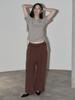 SWAYGLOW Eyelet Strap Off-Shoulder T-Shirt (Be)