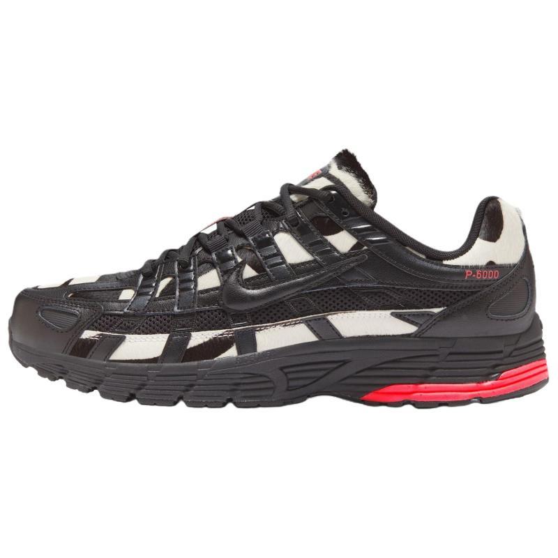 Nike P 6000 Breathable And Lightweight Low Top Running Shoes Men's Black White Red Sneakers II1203-001