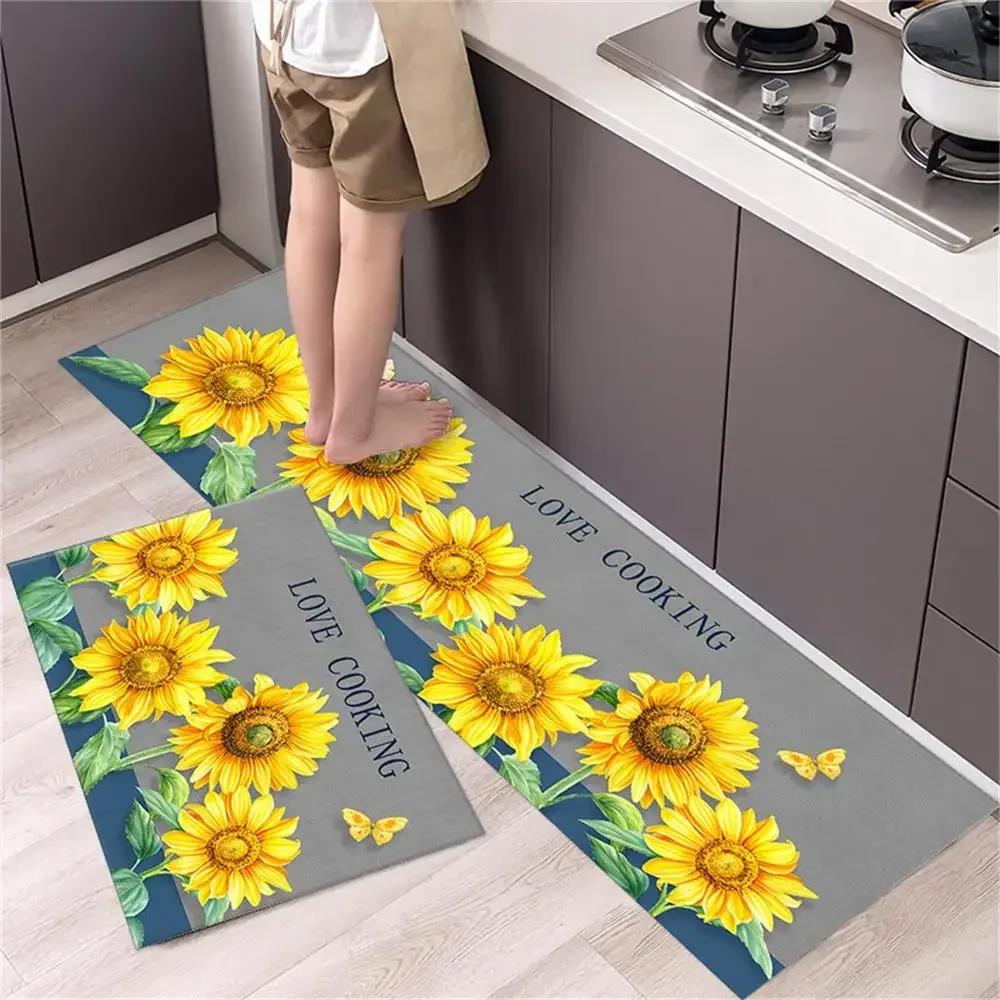 

Кухонные коврики для пола, спальни, гостиной, длинный прикроватный коврик, мягкий моющийся ковер, противоскользящий коврик для ванной, входной коврик 40cmx60cm 1pc