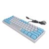 Drátová RGB klávesnice Citlivé ovládání Rychlá odezva 62 kláves Bílé a modré krytky kláves Herní