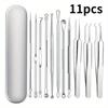 11Pcs Professional Needle Set,Ultra Fine No.5 Facial Pore Tool,Stainless Steel Blackhead Remover,Skincare Essential for Home Spa