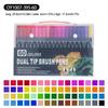 Washable Double-Ended Fineliner Paintbrush Set - Soft Tip, Non-Staining, Black Barrel, PVC Box