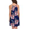 Elegant Women Fashion Splicing Color Print Hanging Neck Hem Mini Dress In Premium Quality Materials