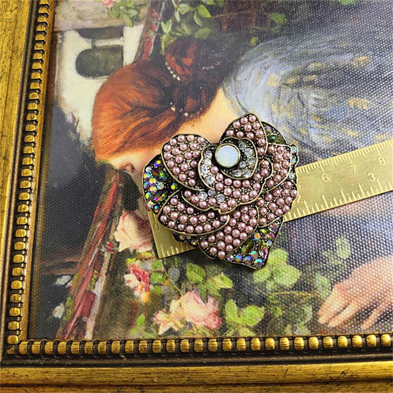 Средневековая тяжелая промышленность полная бриллиантовая брошь тюльпан радужный цветок орел птица роза женская брошь булавка