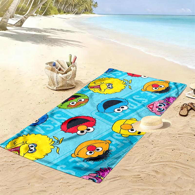 Sesame Street3 Print Beach Towel, Large Soft Quick Dry Towel for Beach Camping Swimming