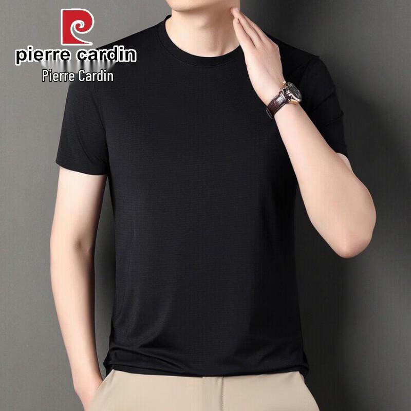 

Pierre Cardin Men s Ice Silk Crew Neck Short Sleeve T-shirt L