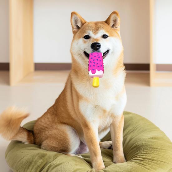 Stick Dog Chew Toy Bite Resistant Squeaky Simulated Ice Cream Pet Toy