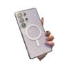 Suitable for Samsung S25edge Mobile Phone Case Flash Powder Magnetic Case S24ultra Transparent Laser S25u Anti Fall
