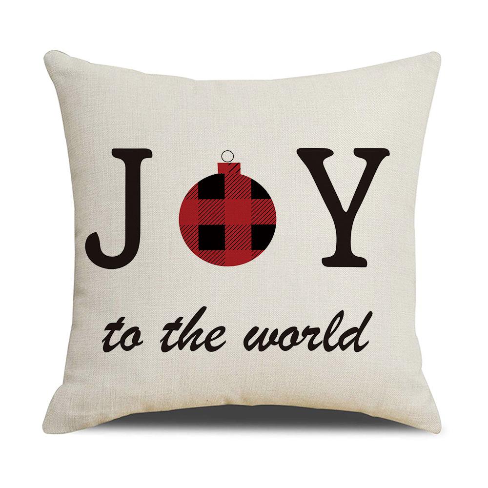 Cartoon Printed Linen Pillow Cover Home Christmas Series Sofa Cushion Cover Cushion Cover