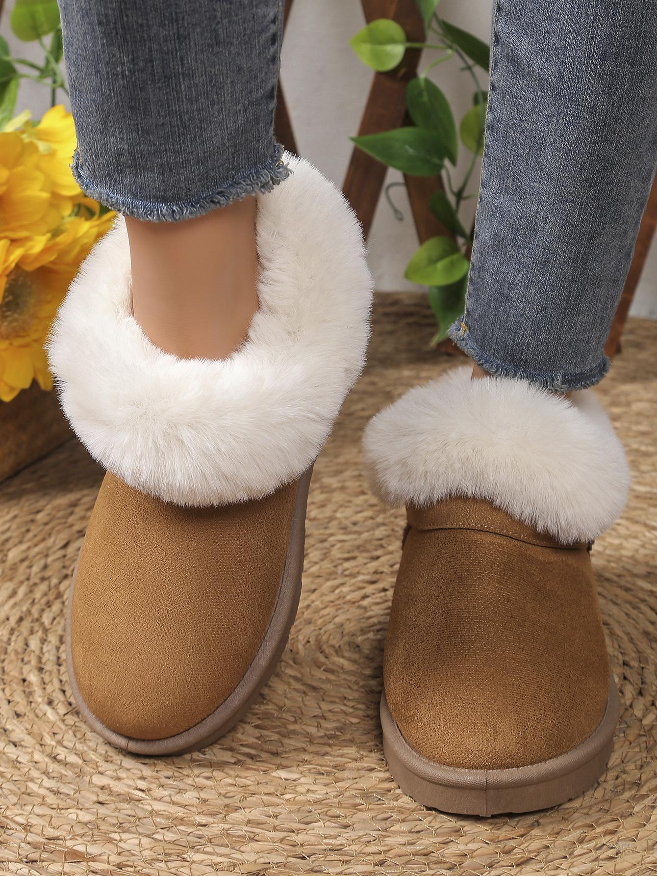 

Женские низкие зимние ботинки с мехом, цельные, на одной педали, пушистые, хлопковые, для улицы, модные, принцесса 40