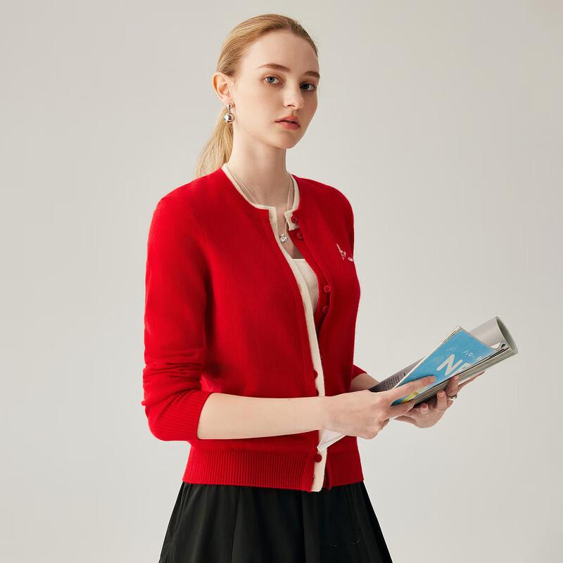 Zhaojun Women's 2025 Autumn/Winter Double-Layer Cashmere Cardigan