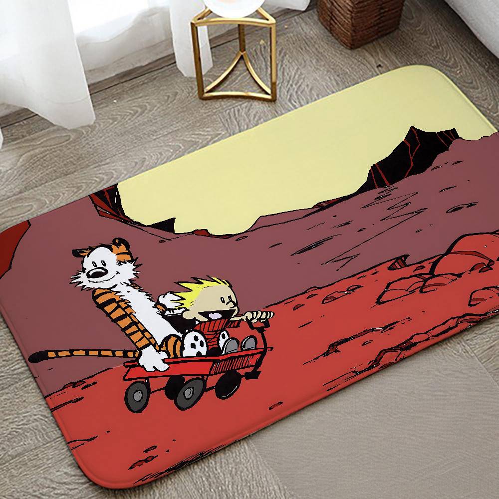 C-Calvin And H-Hobbes Floor Mat Living Room Rug For Bedroom Welcome Mat Outdoor Rug