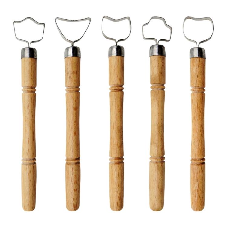 5Pieces Ceramic Shaping Tool Stainless Steel Ceramic Scraper with Wood Handle Clay Sculpting Carving Tool Pottery Tool 1