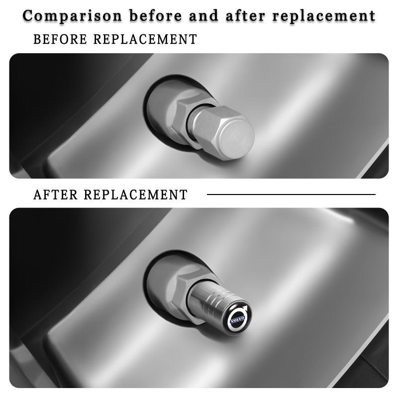 Car Wheel Tire Valve Caps Metal Stem Cover For Volvo Rdesign V90 XC40 V60 S60 V70 XC60 S90 Polestar XC90 V40 V50 AWD Accessory