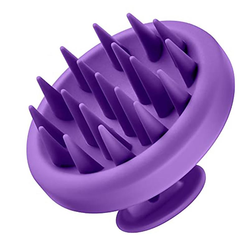 

Полностью силиконовая щетка для массажа кожи головы, скруббер для головы с мягкой щетиной, расческа для волос для женщин и детей, расческа для волос фиолетовый