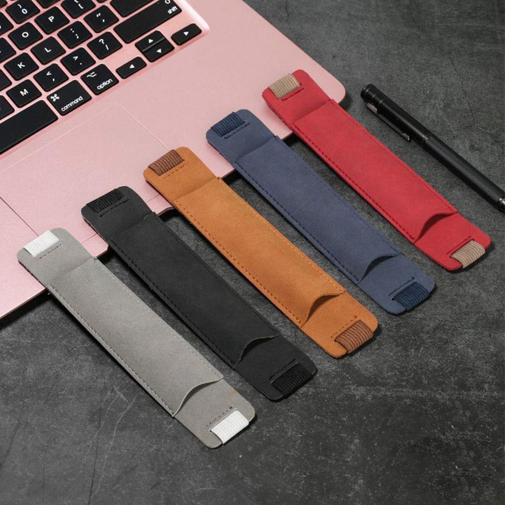 PU Leather Pen Bags Portable Pen Case Elastic Band Pen Sleeve Pouch Pointpen Holder School Office Supplies Handcrafted Gift