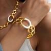 Vintage oil drip chain, circle sweater chain, medieval simple necklace