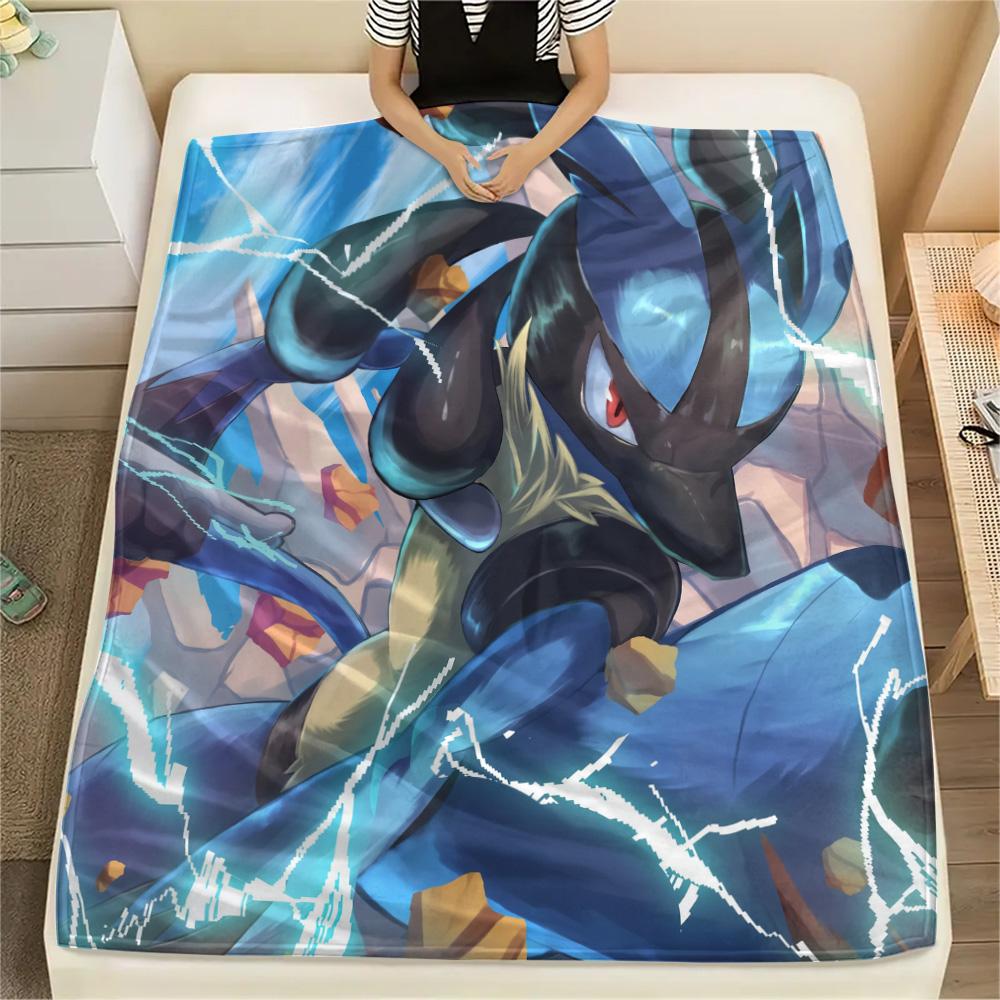 Lucario 4 Trykt Flanellteppe, Høy kvalitet, Komfortabelt for Alle Årstider, Hjemmeinnredning, Varme og Komfort