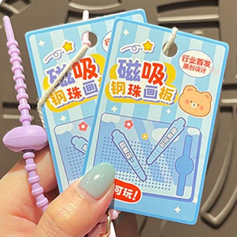 Magnetic Toy Doodle Board Keychain Puzzle Backpack Key Chain Steel Ball Drawing Board  for Backpack