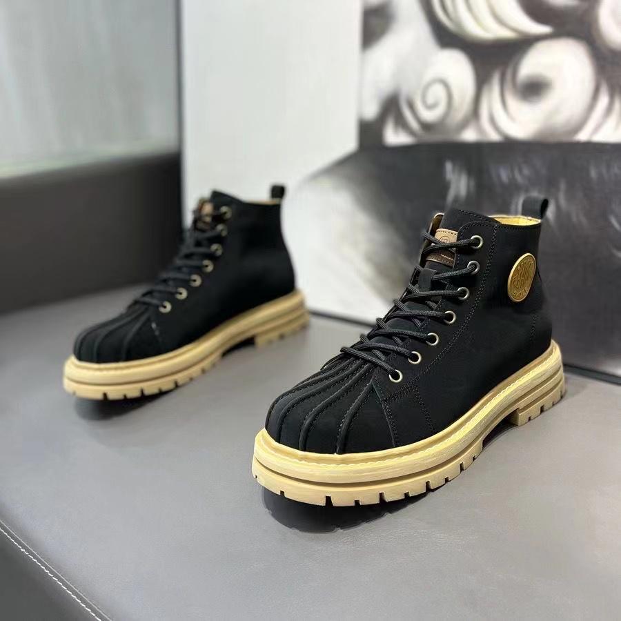 

Кожаные ботильоны для мужской дизайнерской обуви Лето Осень Удобные высокие повседневные модные ботинки на платформе Мужской круглый носок 38 синий