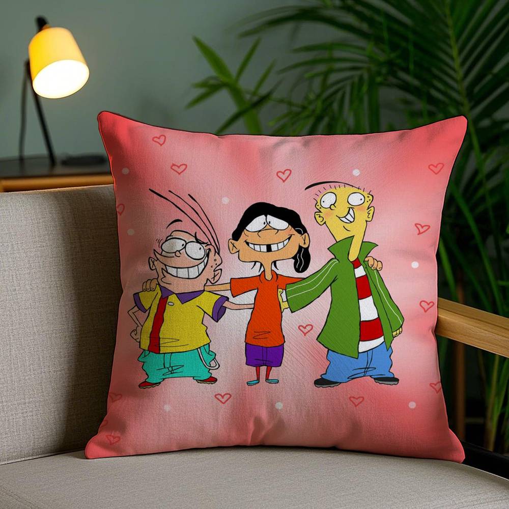 E-Ed Edd N Eddy Pillow Case Home Dorm Chair Back Short Plush Double-sided Printing Office Nap Time Cushion Cover