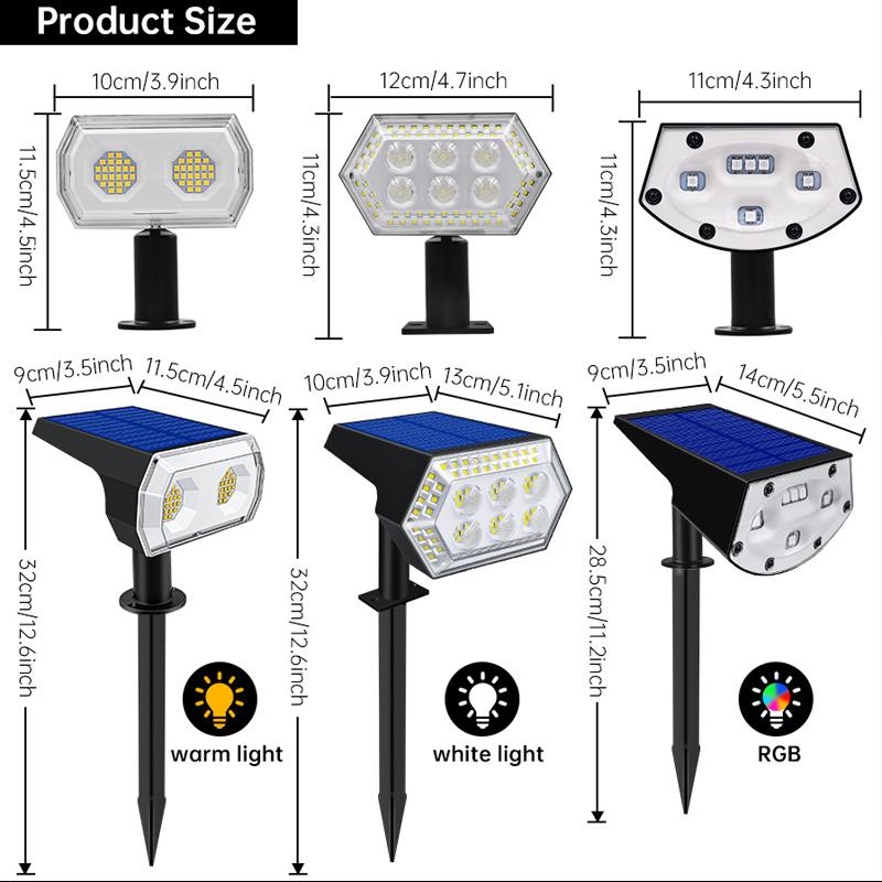 

Outdoor Solar Lights IP65 Waterproof Landscape Spotlights Garden Decor Lighting Wireless Solar Powered Outdoor Lamp for Walkway 1PCS теплый белый