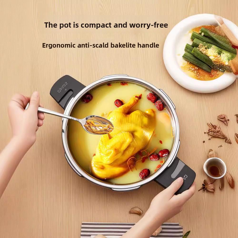 Stainless Steel High Pressure Cooker Explosion-Proof Gas Cooker Pot  Kitchen Cooking Tool