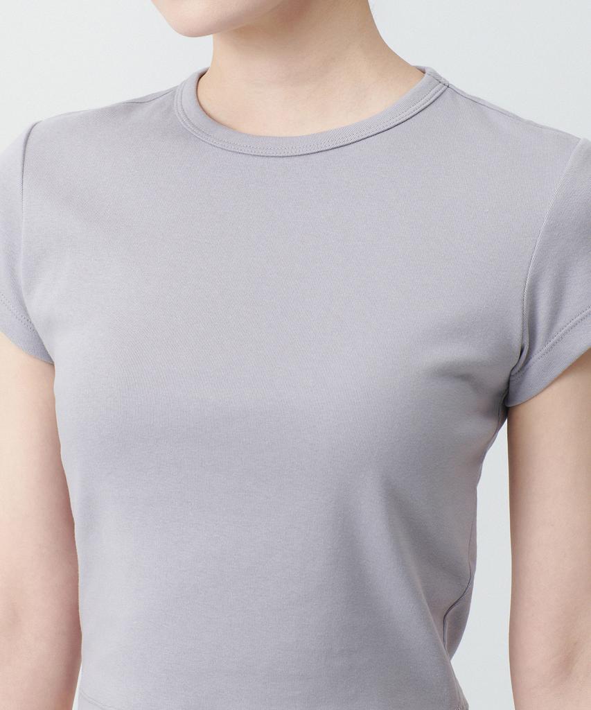 MUSINSA STANDARD WOMAN Women'S Slim Crop Crew Neck T-Shirt [Purple Grey]