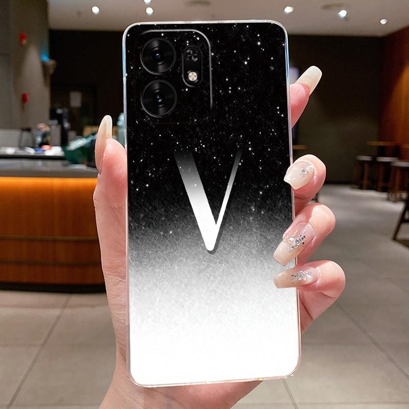 Letter Couple Phone Case For Honor Play 60A 5G / Honor X6d 5G Bright Pink Starry Sky Clear TPU Silicone Anti-scratch Soft Casing