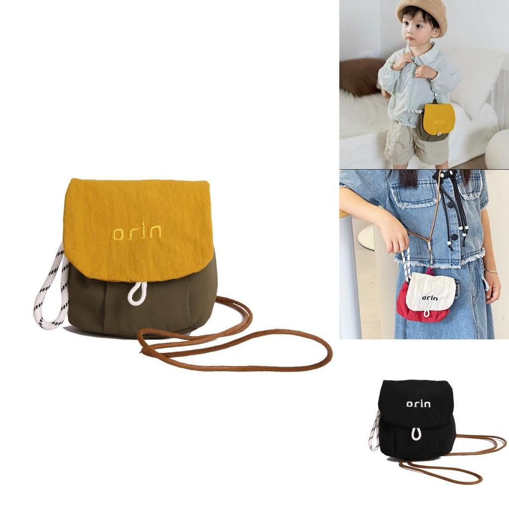 Fashion Color Blocked Letter Embroidery Children Lightweight Crossbody Purse For Kindergarten Kids